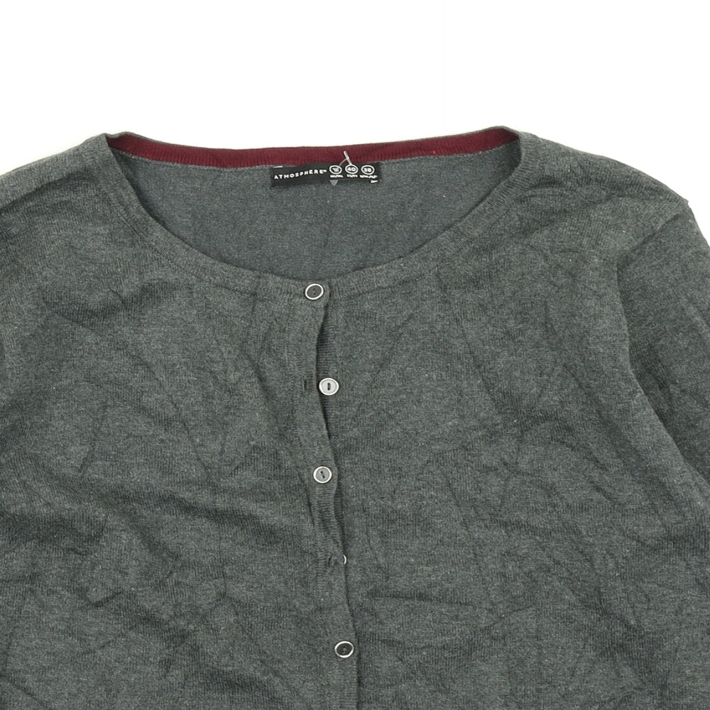 Atmosphere Womens Grey  Knit Cardigan Jumper Size 12