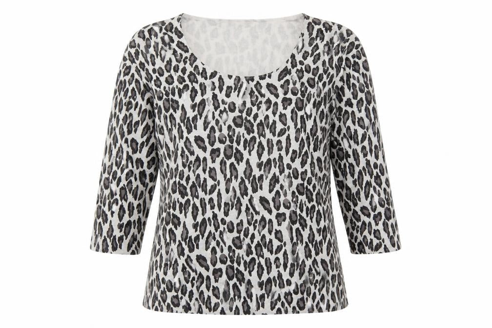 Alex & Co Womens Grey Animal Print Knit Pullover Jumper Size 12