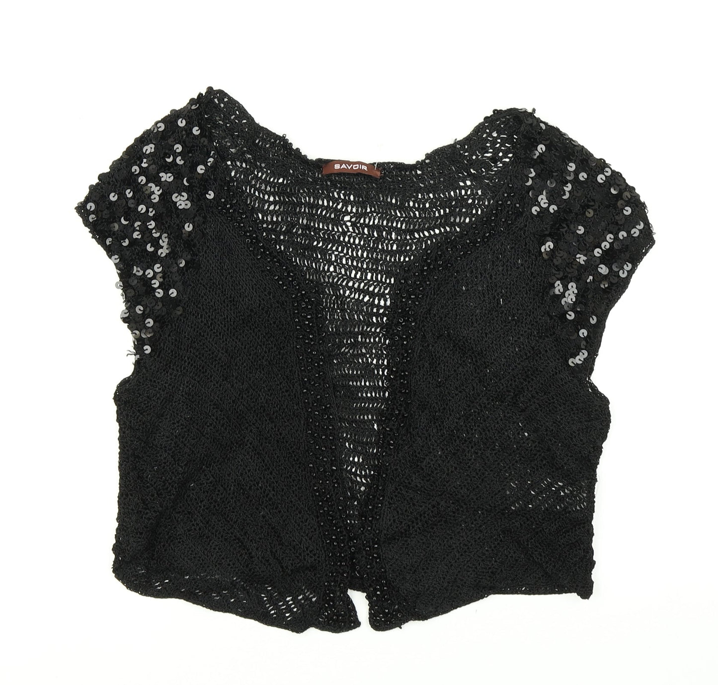 Savoir Womens Black  Knit Cardigan Jumper Size 10