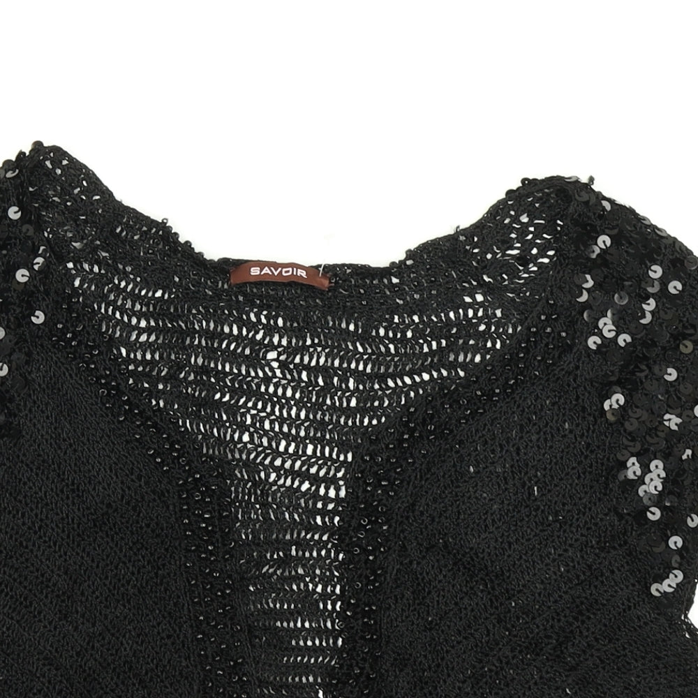 Savoir Womens Black  Knit Cardigan Jumper Size 10