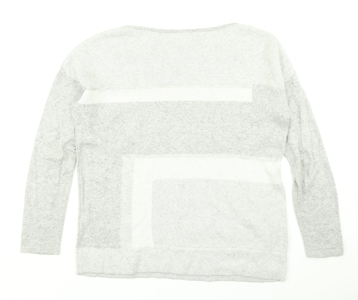 Principles Womens Grey Striped Knit Pullover Jumper Size 12
