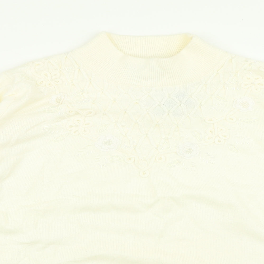 BM Womens Ivory  Knit Pullover Jumper Size L