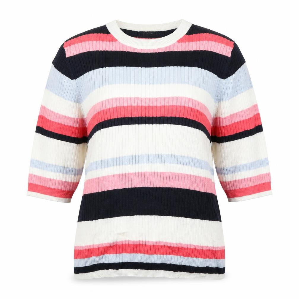 M&S Collection Womens Pink Striped Knit Pullover Jumper Size 12