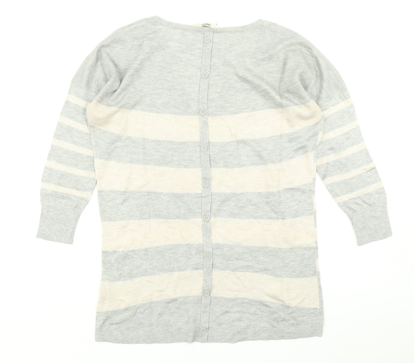Oasis Womens Grey Striped Knit Pullover Jumper Size S