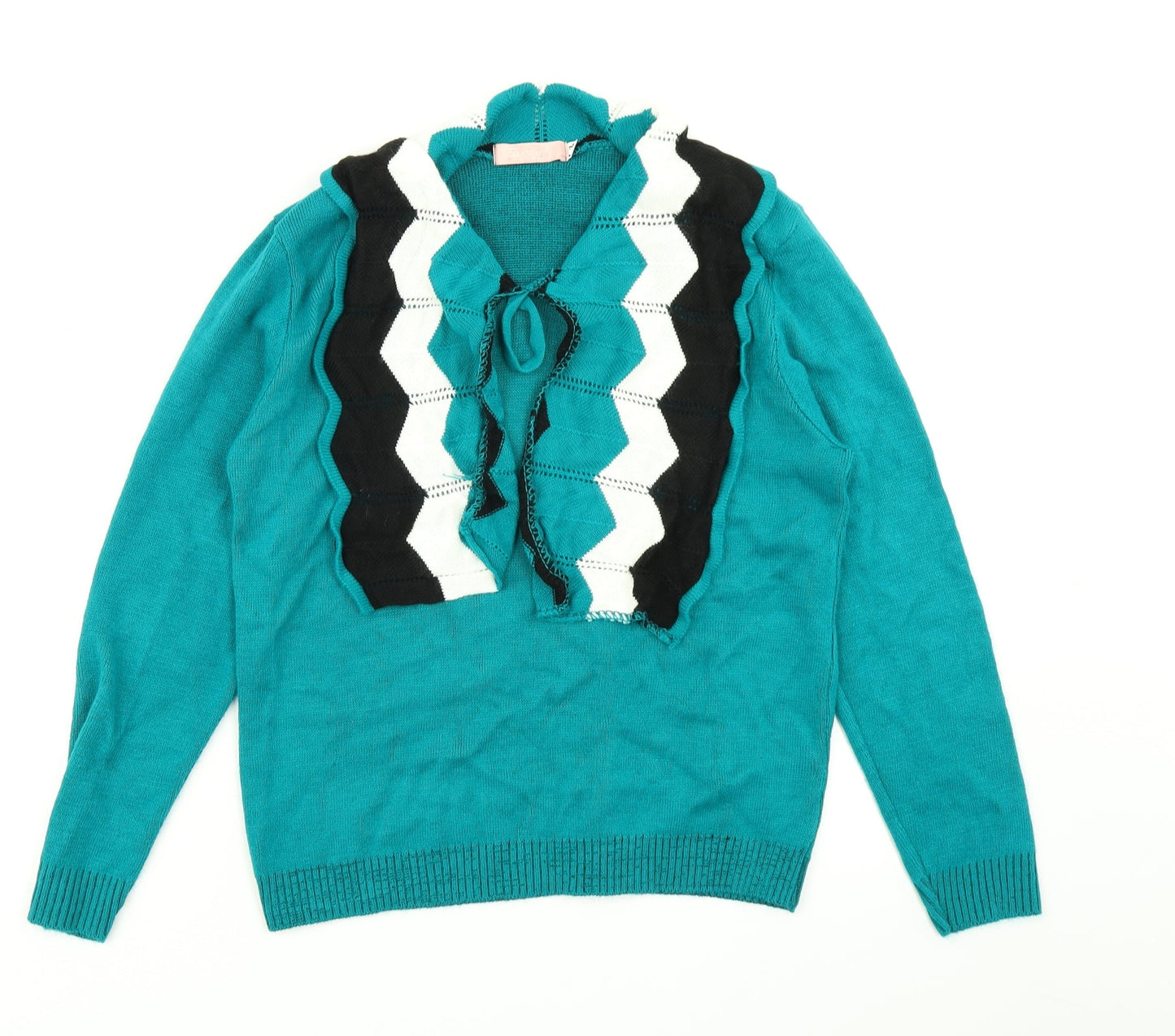 Elegant Womens Green  Knit Pullover Jumper Size M