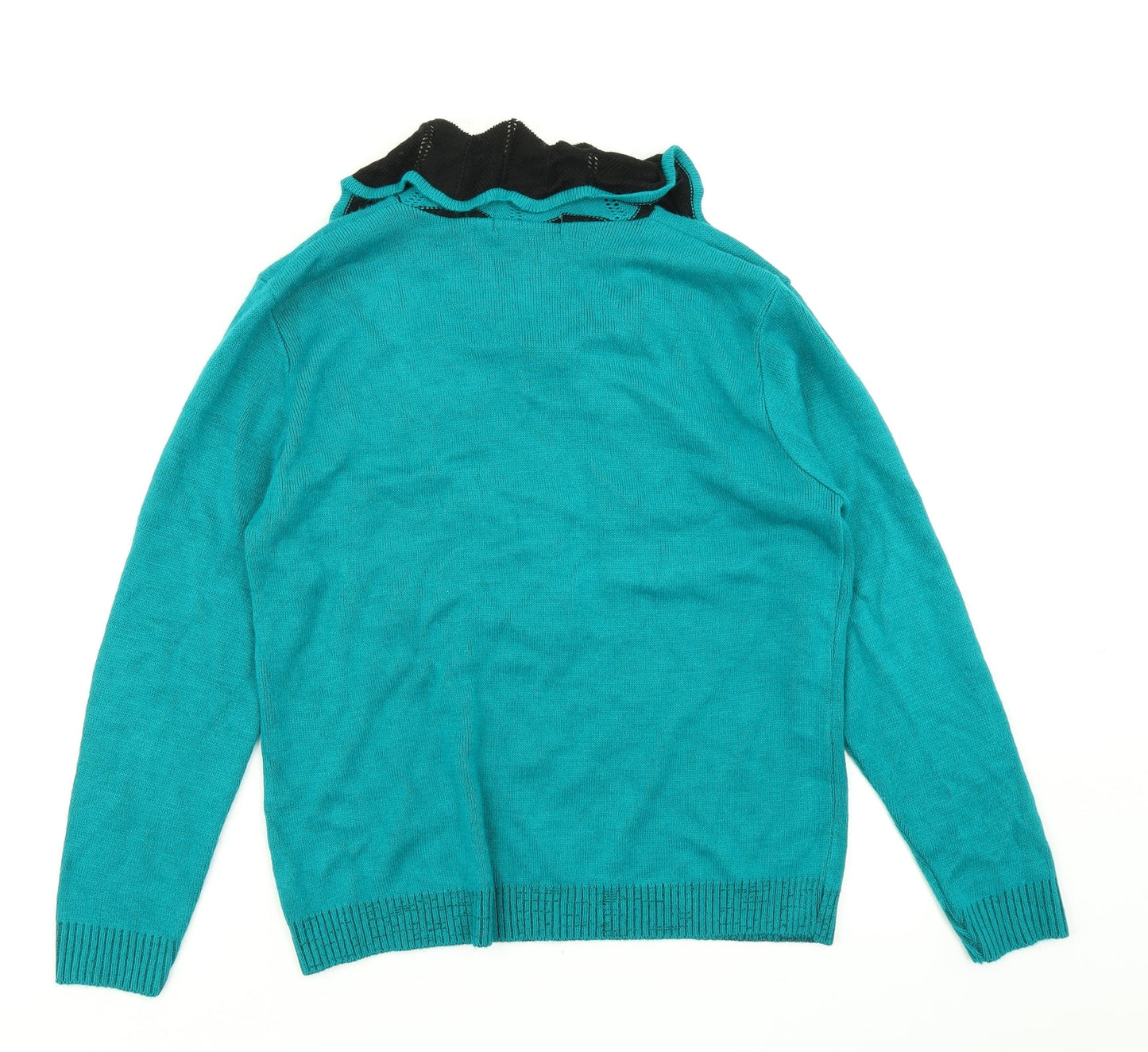 Elegant Womens Green  Knit Pullover Jumper Size M