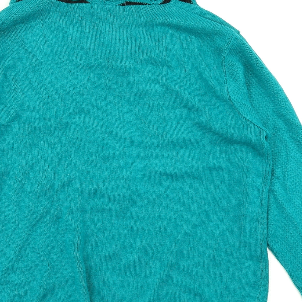 Elegant Womens Green  Knit Pullover Jumper Size M