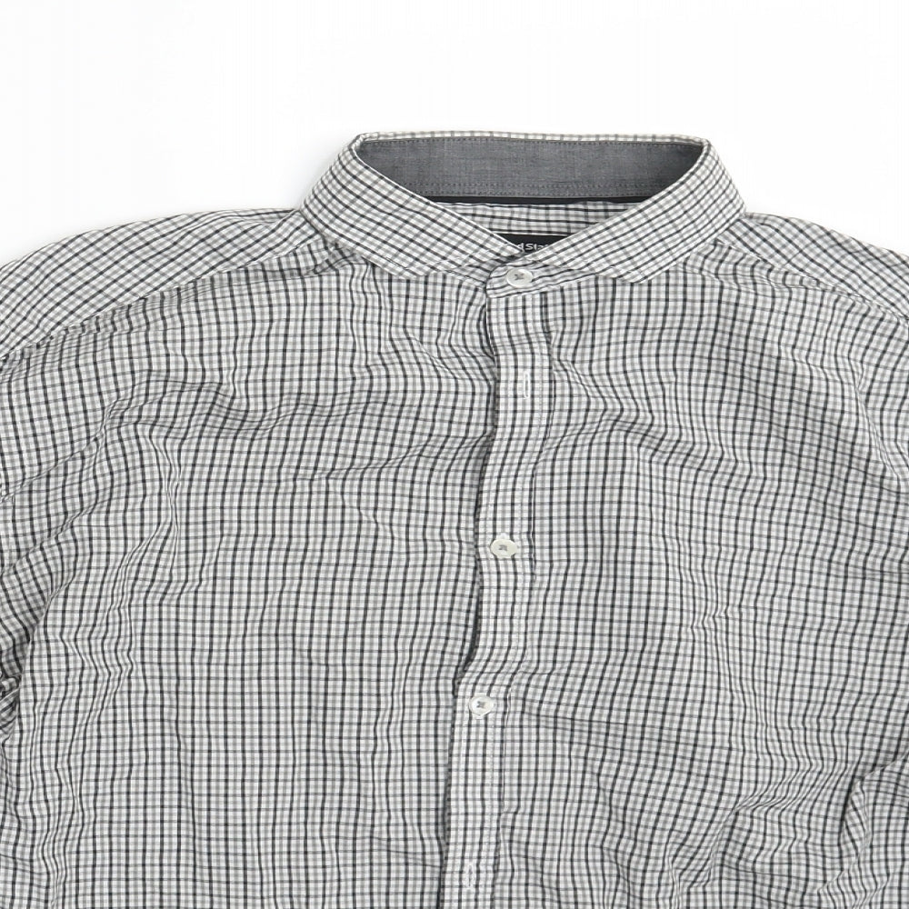 Cedar Wood State Mens White Check   Button-Up Size 15.5