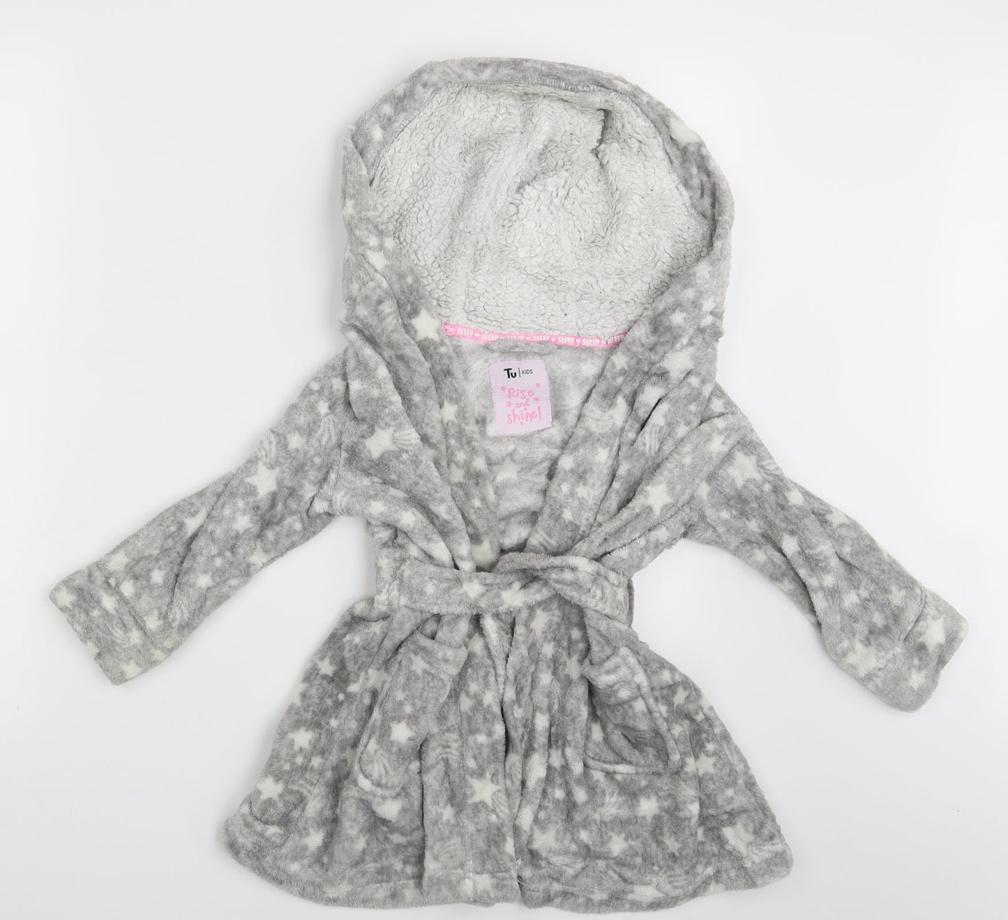 TU Girls Grey   Top Robe Size 3-4 Years