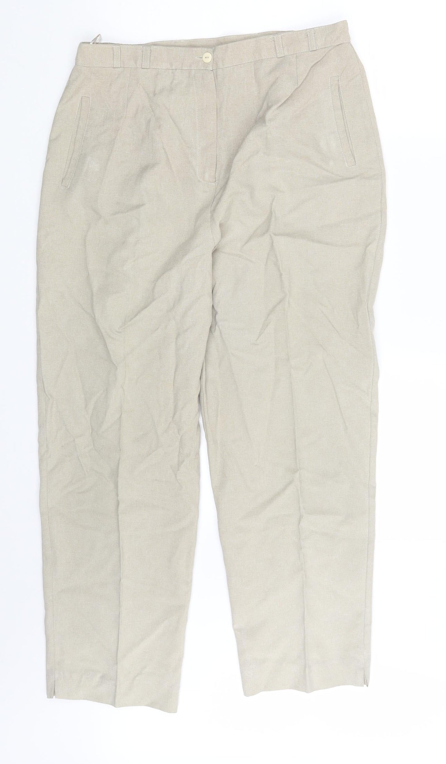 Janique Womens Beige   Chino Trousers Size 14 L26 in
