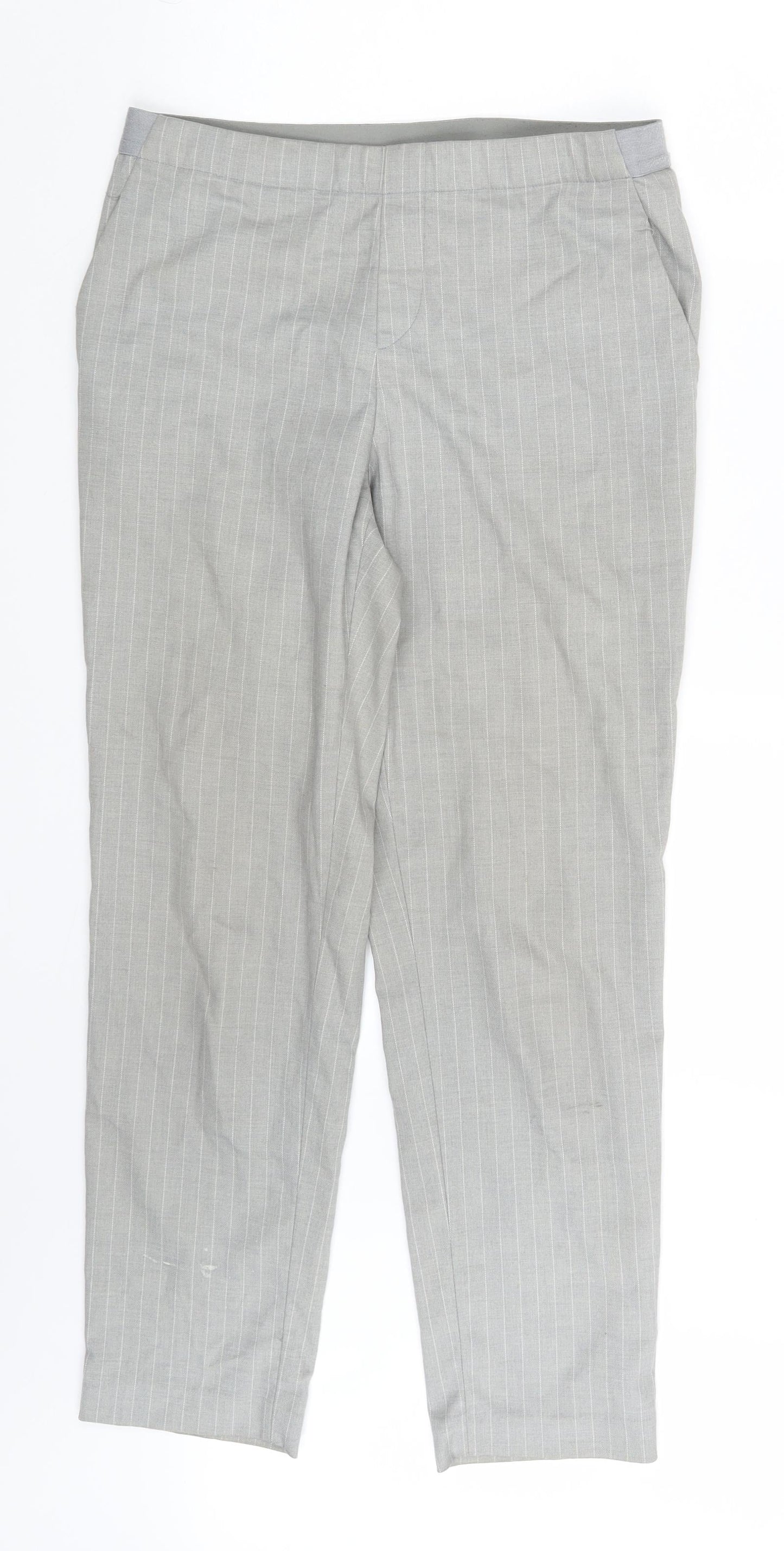 Uniqlo Womens Grey Striped  Dress Pants Trousers One Size L27 in