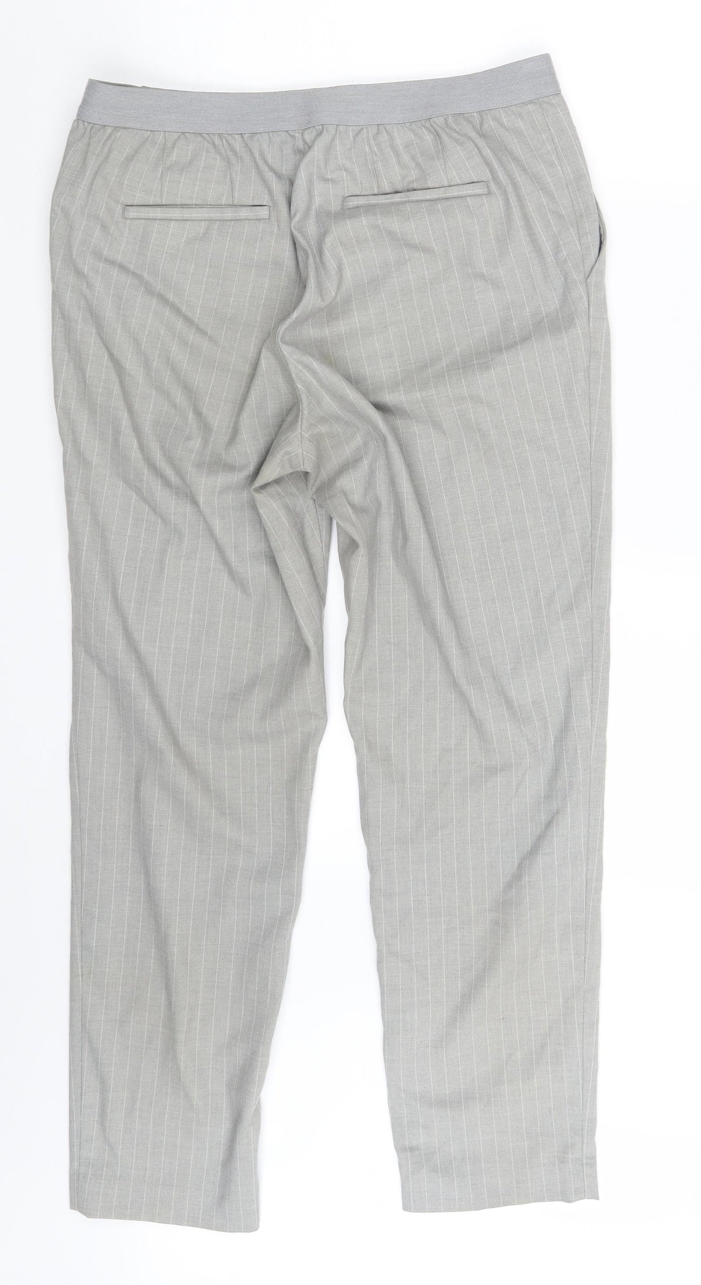 Uniqlo Womens Grey Striped  Dress Pants Trousers One Size L27 in