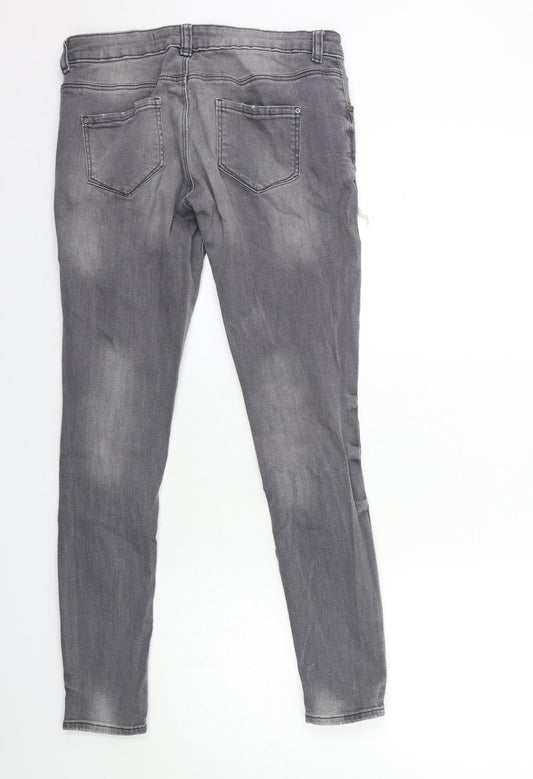 Denim & Co. Womens Grey  Denim Skinny Jeans Size 10 L29 in