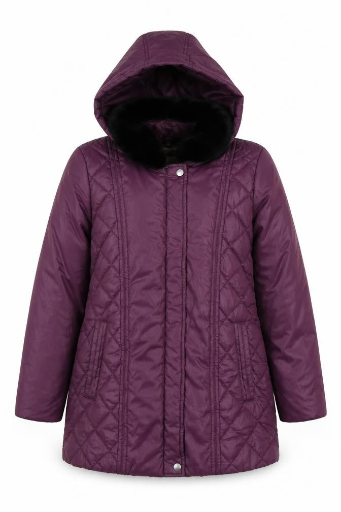 Damart Womens Purple   Parka Coat Size 10