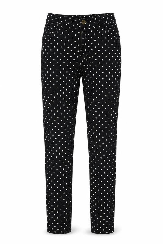 Preworn Girls Black Polka Dot Denim Skinny Jeans Size 12-13 Years