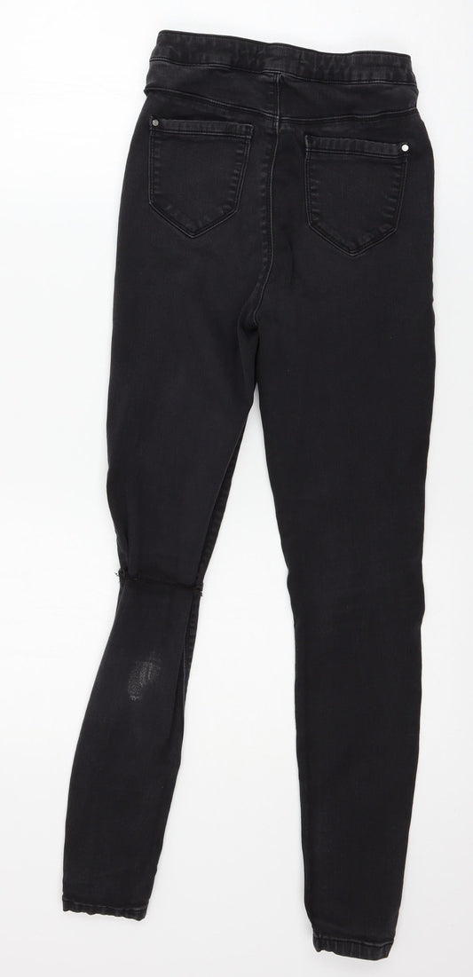 Missguided Womens Black  Denim Skinny Jeans Size 10 L27 in