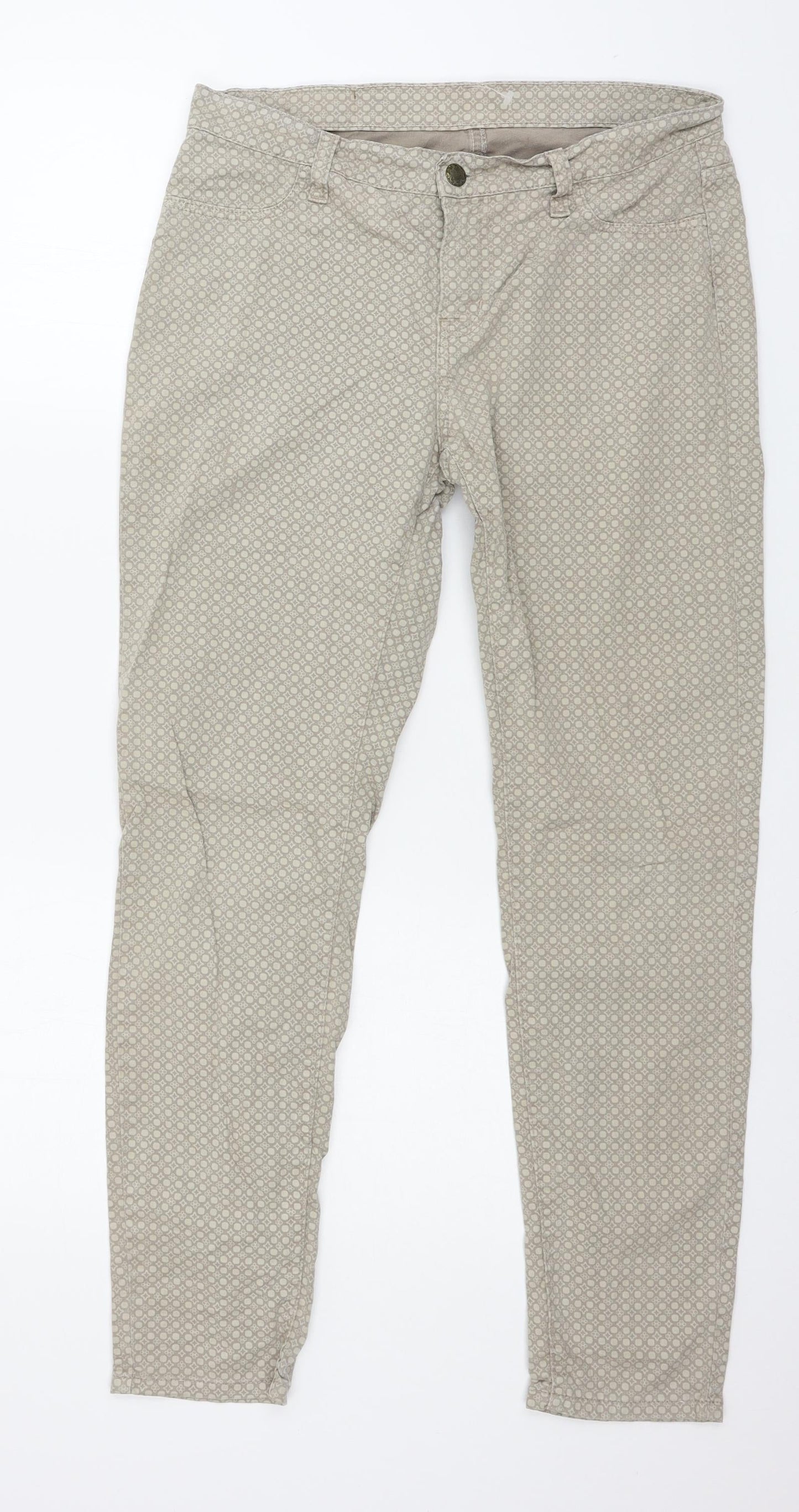 Preworn Womens Green Geometric  Trousers  Size 32 in L28 in