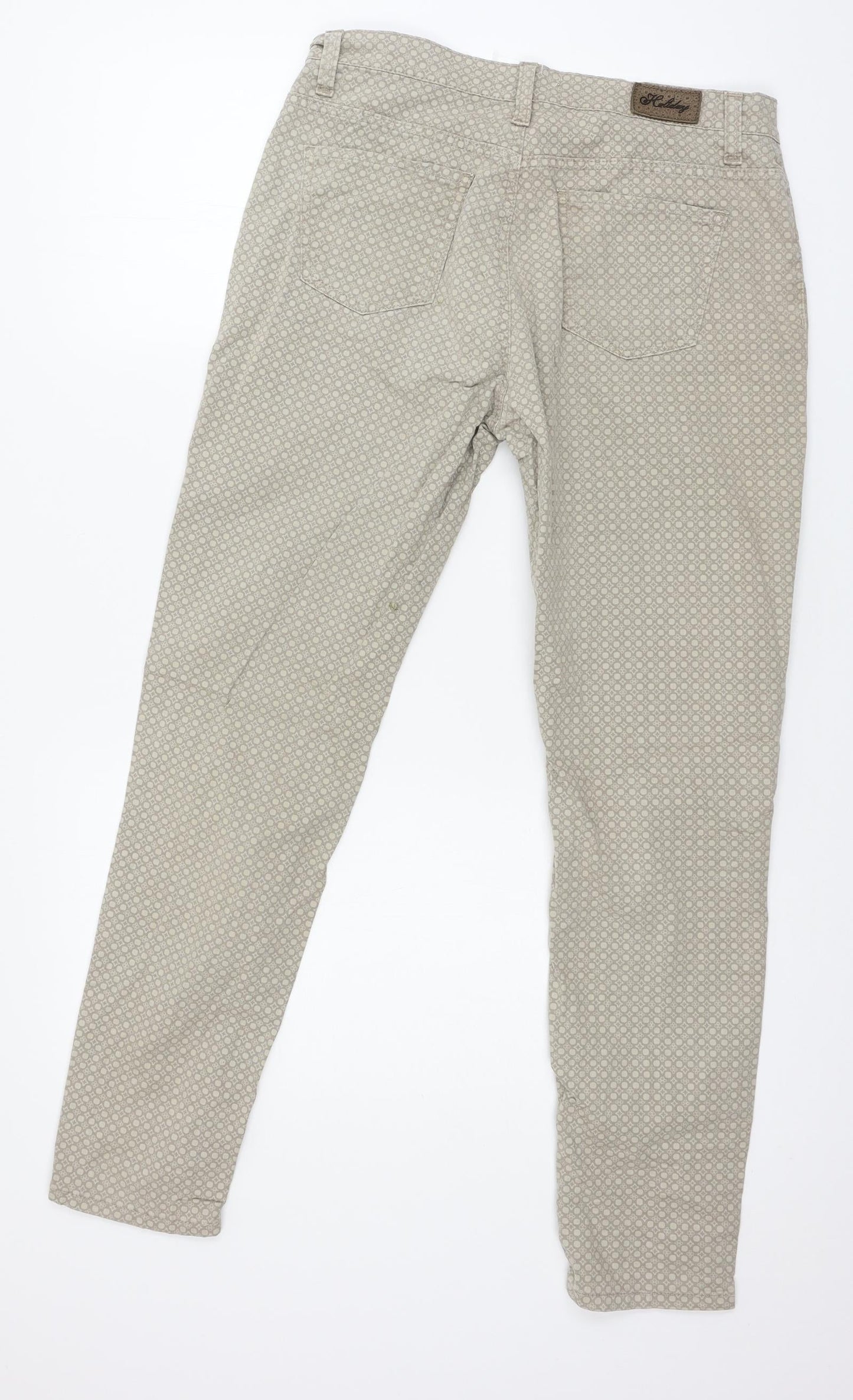 Preworn Womens Green Geometric  Trousers  Size 32 in L28 in