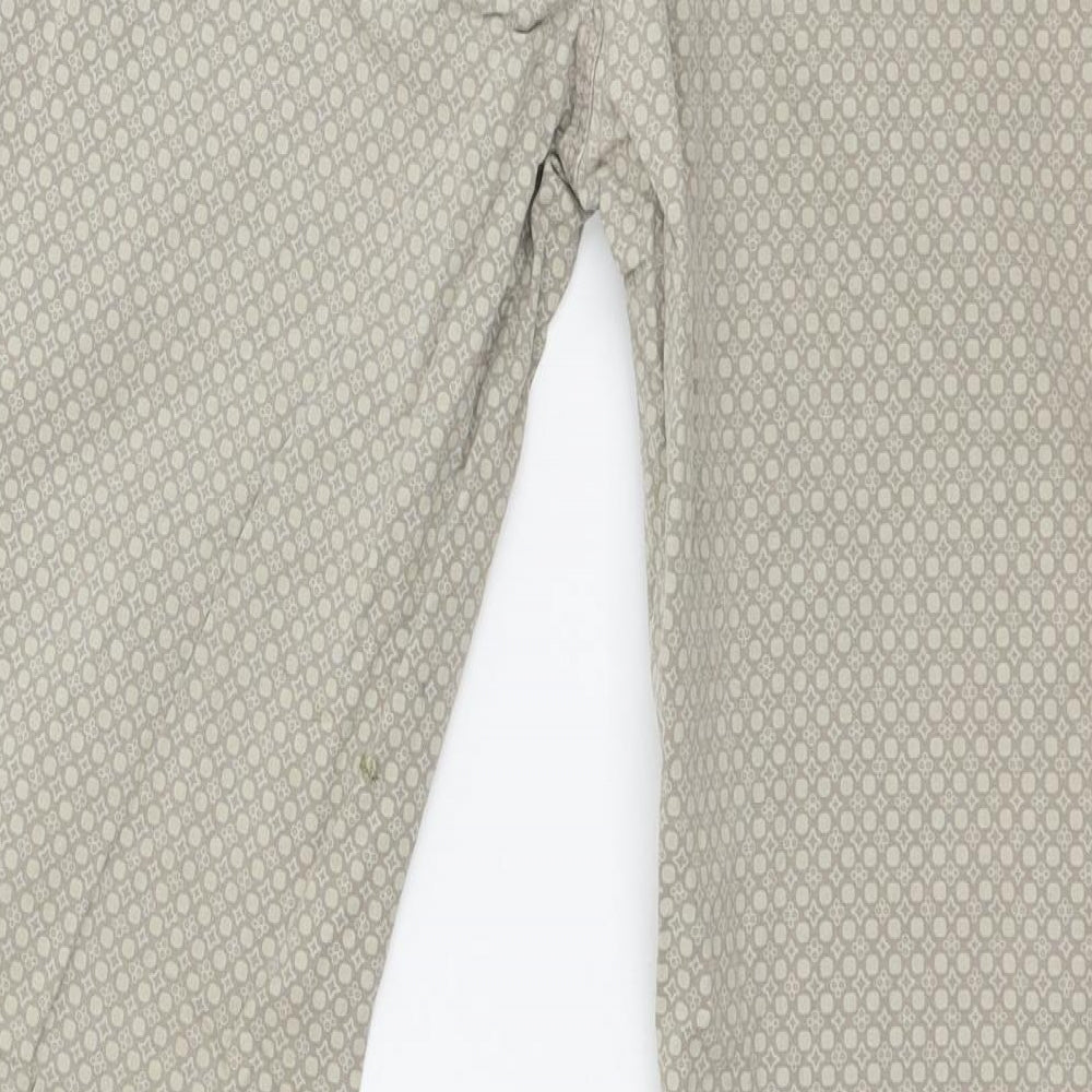 Preworn Womens Green Geometric  Trousers  Size 32 in L28 in