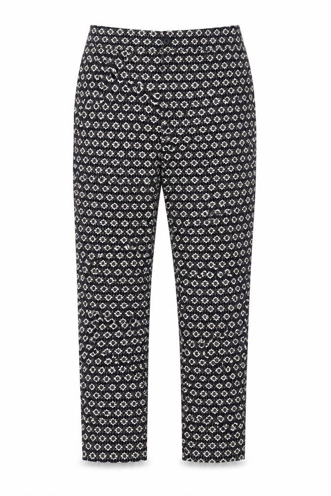 Rabarbar Womens Blue Geometric  Trousers  Size 8 L28 in