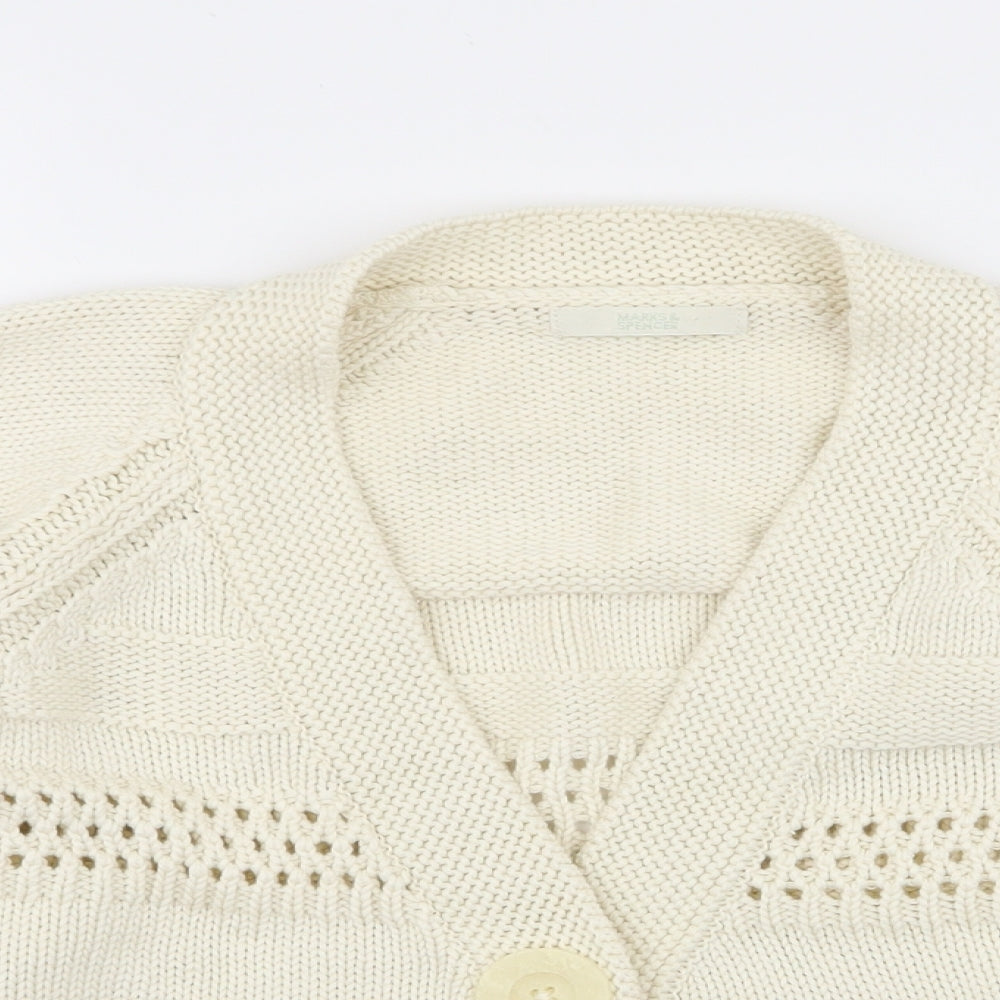 M&S Womens Ivory   Cardigan Jumper Size 18