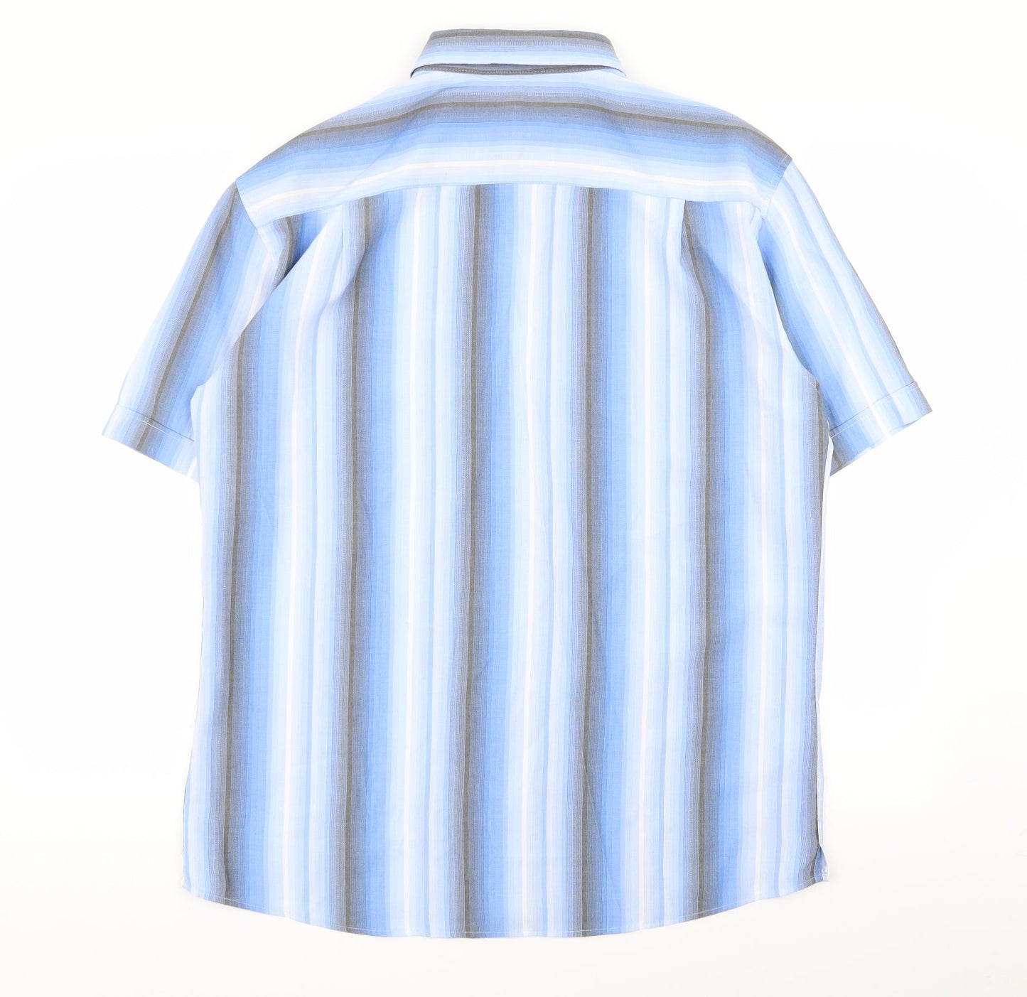 M&S Mens Multicoloured Striped   Button-Up Size L