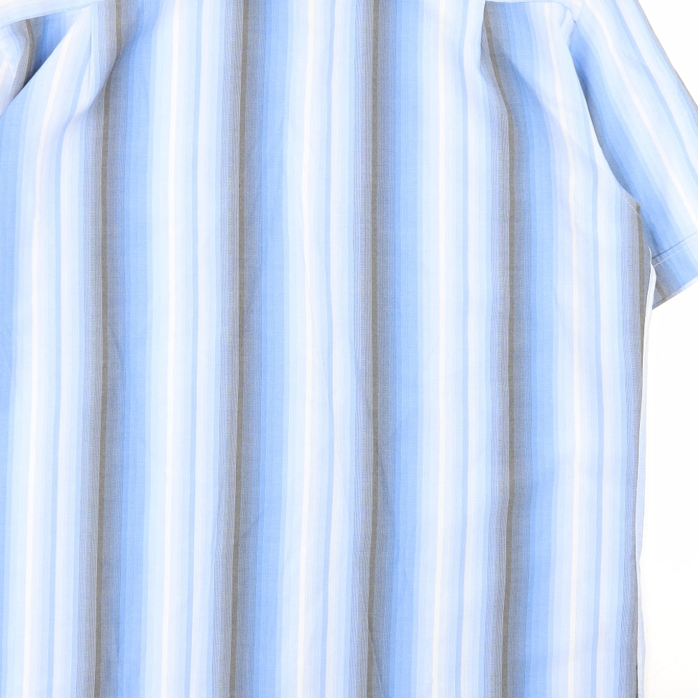 M&S Mens Multicoloured Striped   Button-Up Size L