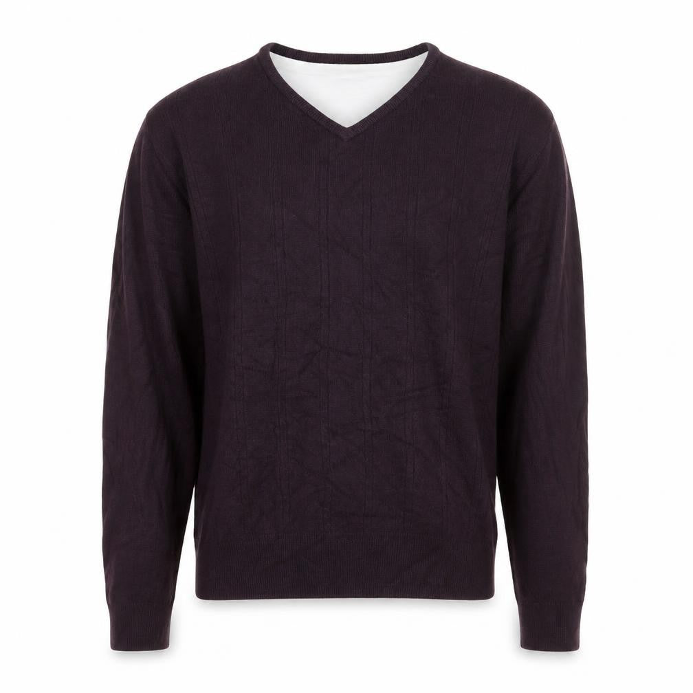 Front view of Vintage Garment men’s purple pullover sweatshirt, size L