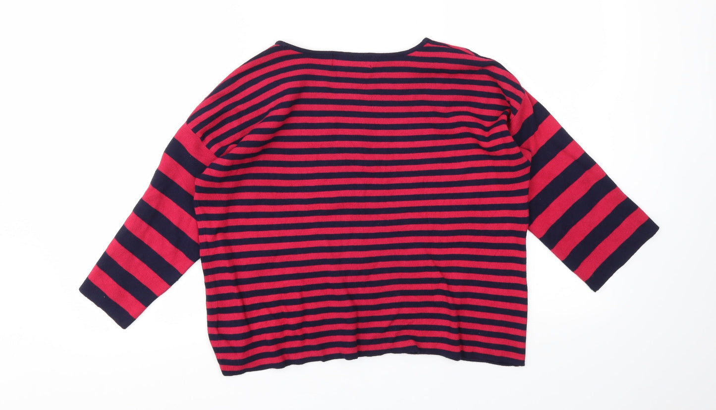 NEXT Womens Pink Striped  Basic T-Shirt Size 12