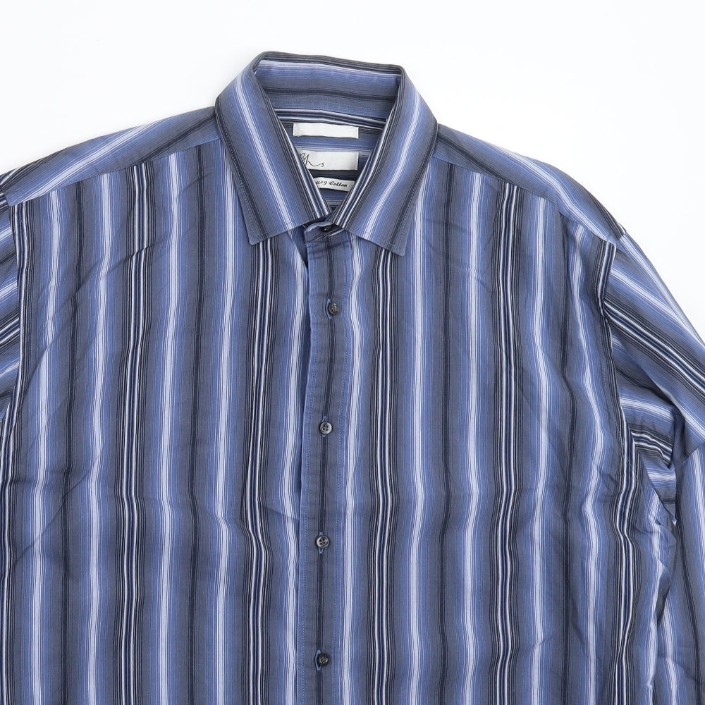 BHS Mens Multicoloured Striped   Button-Up Size L