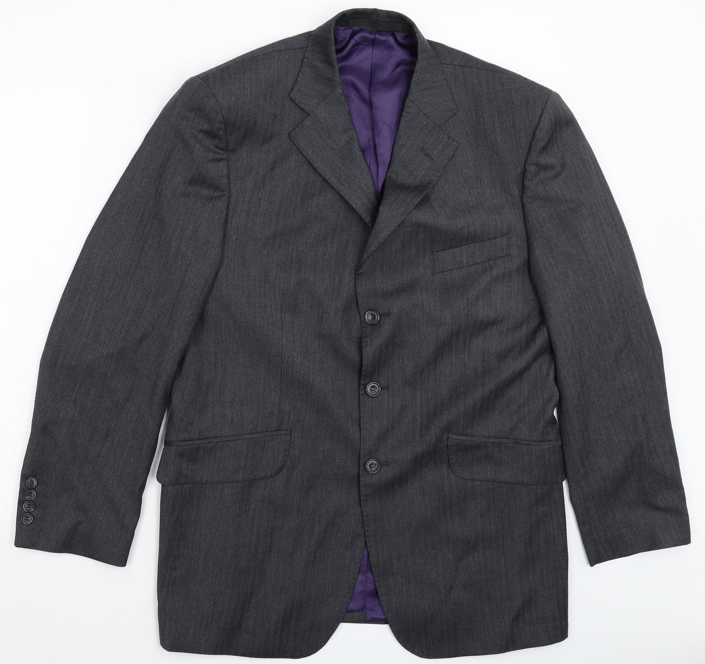 Marks and Spencer Mens Grey Striped  Jacket Suit Jacket Size 40