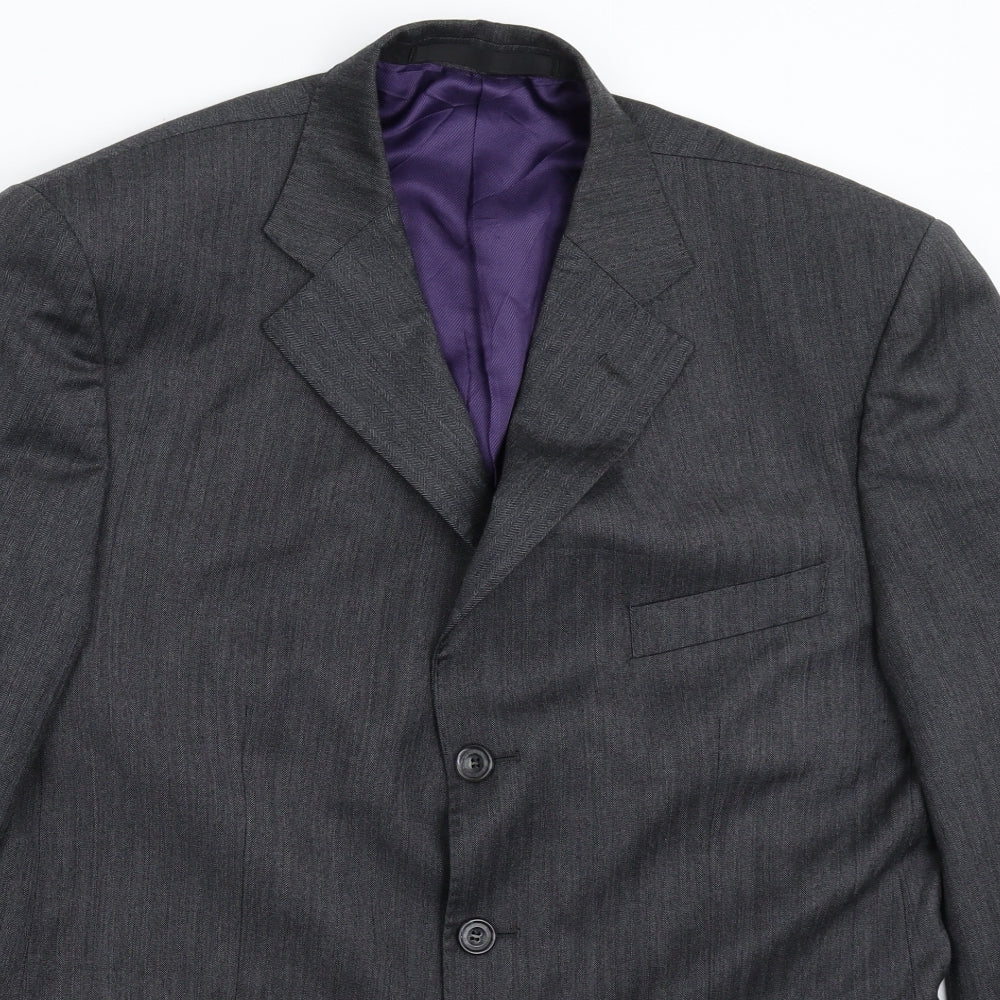 Marks and Spencer Mens Grey Striped  Jacket Suit Jacket Size 40