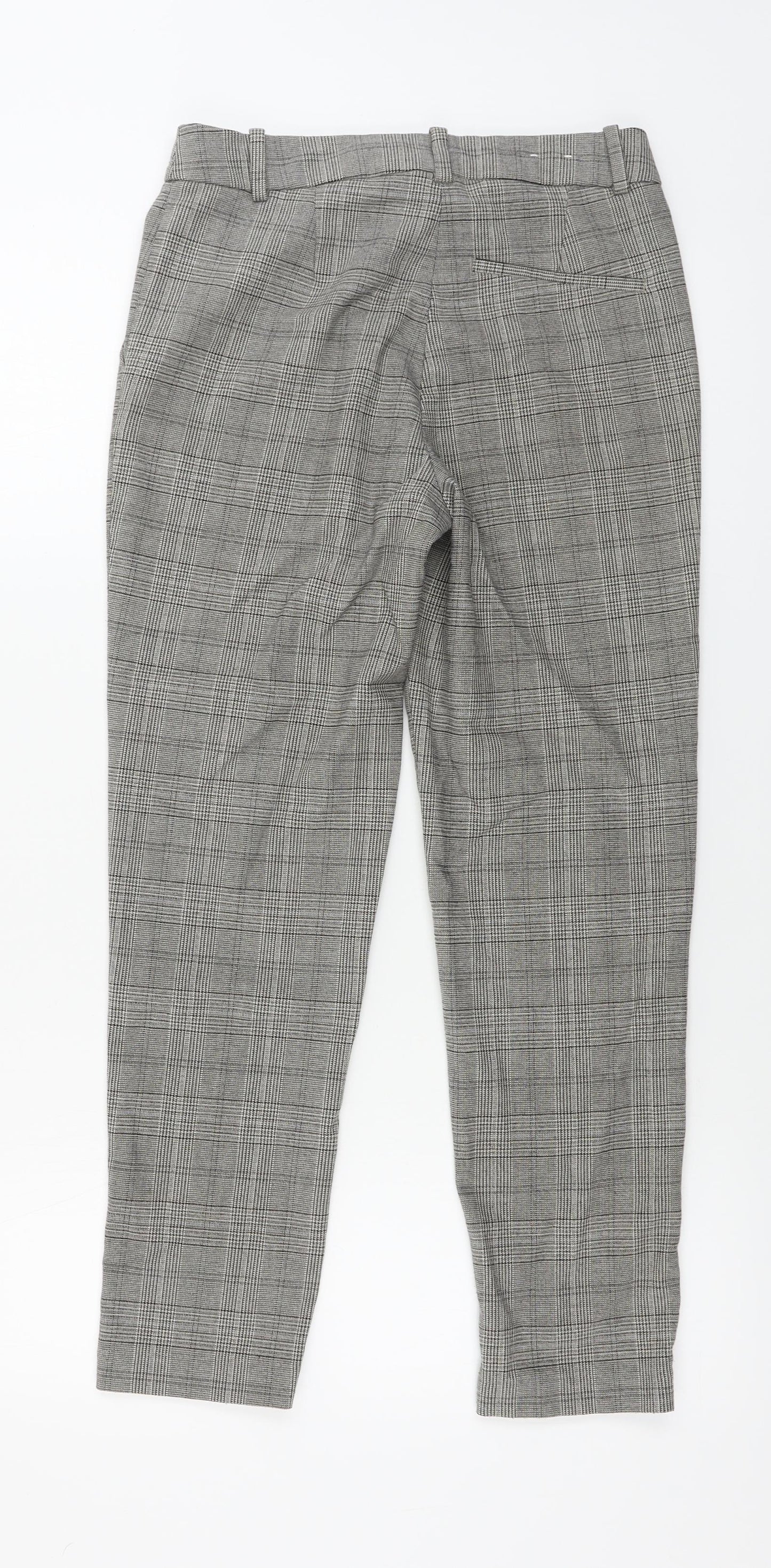 H&M  Womens Grey Check  Trousers  Size 6 L24 in