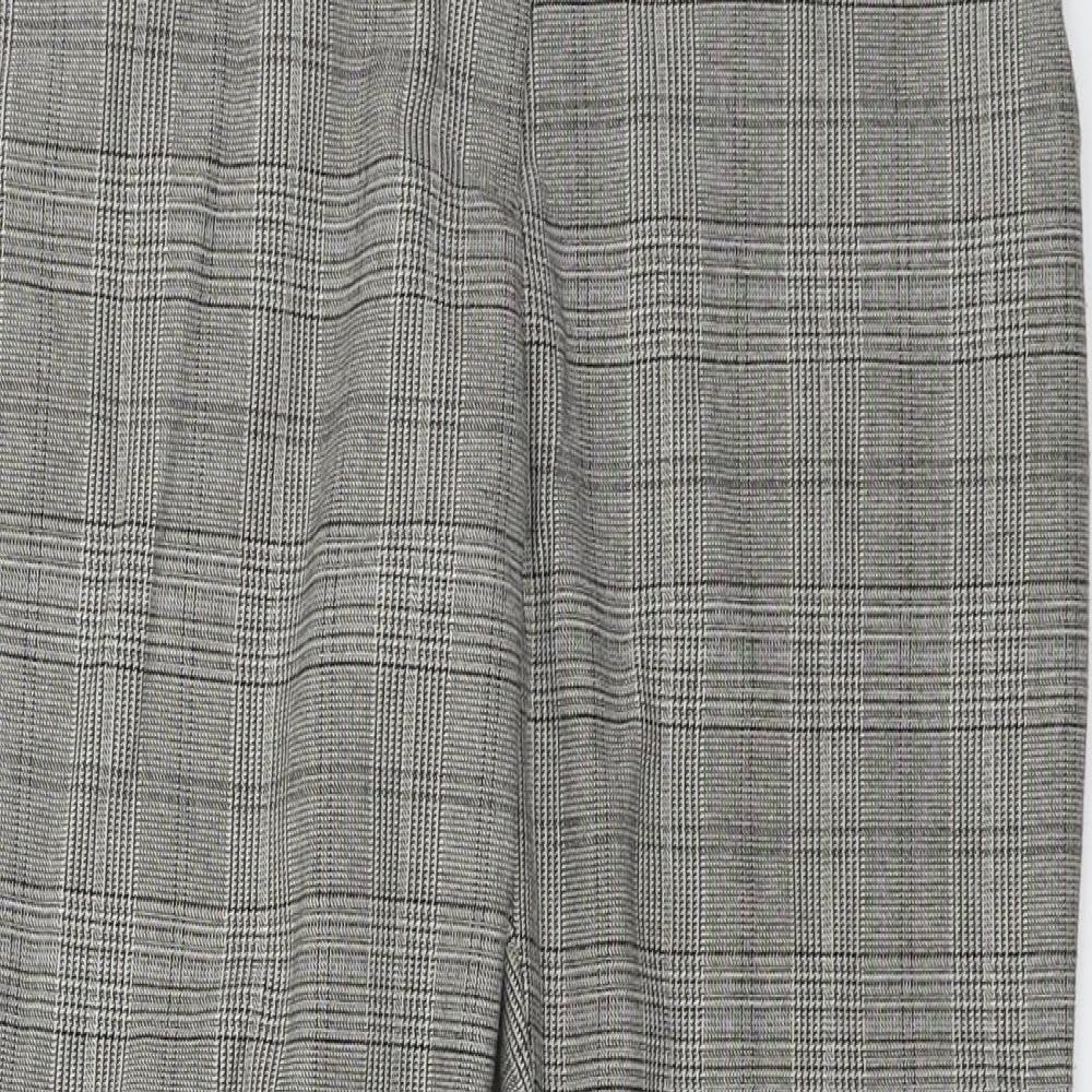 H&M  Womens Grey Check  Trousers  Size 6 L24 in