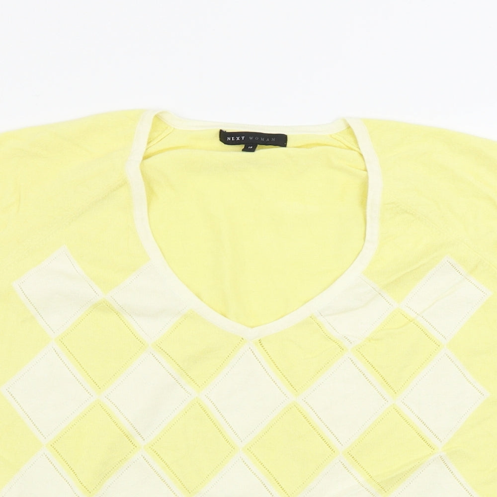 NEXT  Womens Yellow Herringbone  Pullover Jumper Size 18