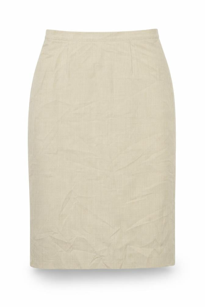 Front view of Principles women’s beige a-line skirt, size UK 8