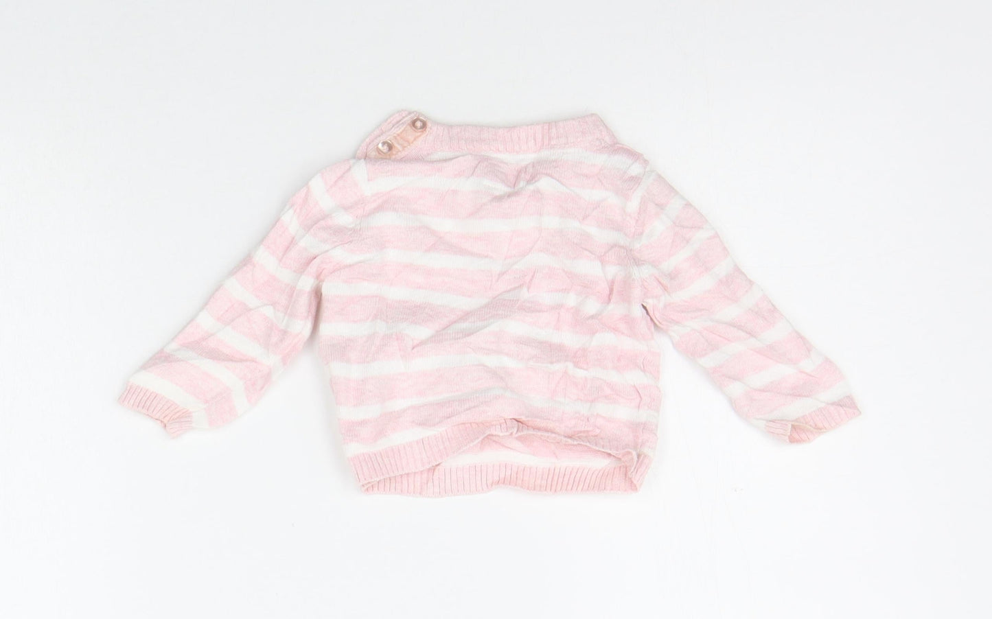 Primark Girls Pink Striped  Pullover Jumper Size 0-3 Months
