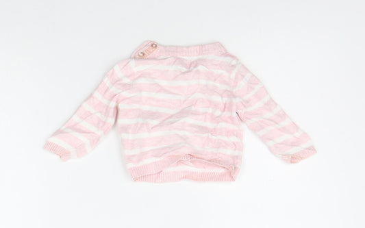 Primark Girls Pink Striped  Pullover Jumper Size 0-3 Months