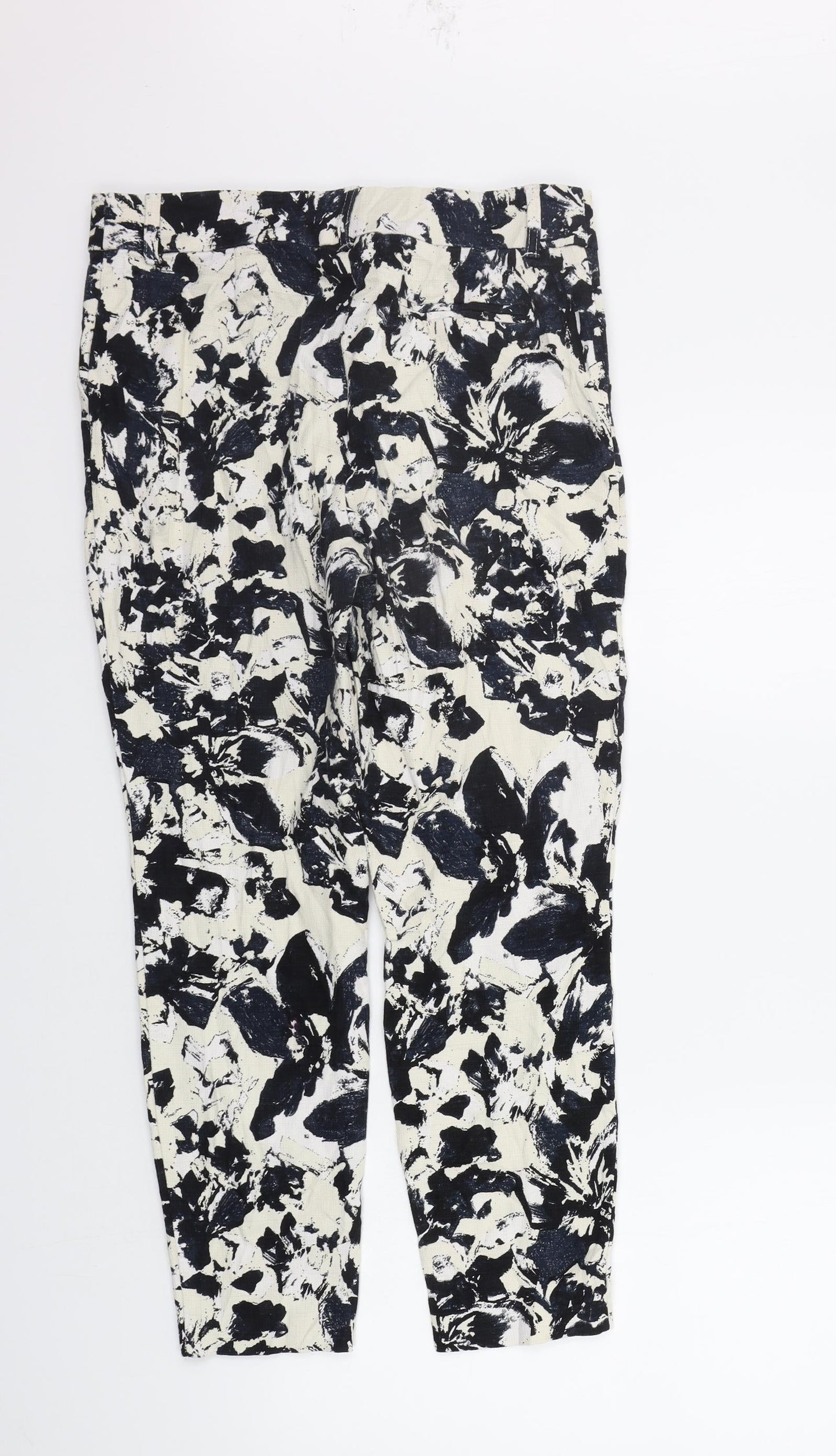 Papaya Womens White Geometric  Trousers  Size 10 L24 in