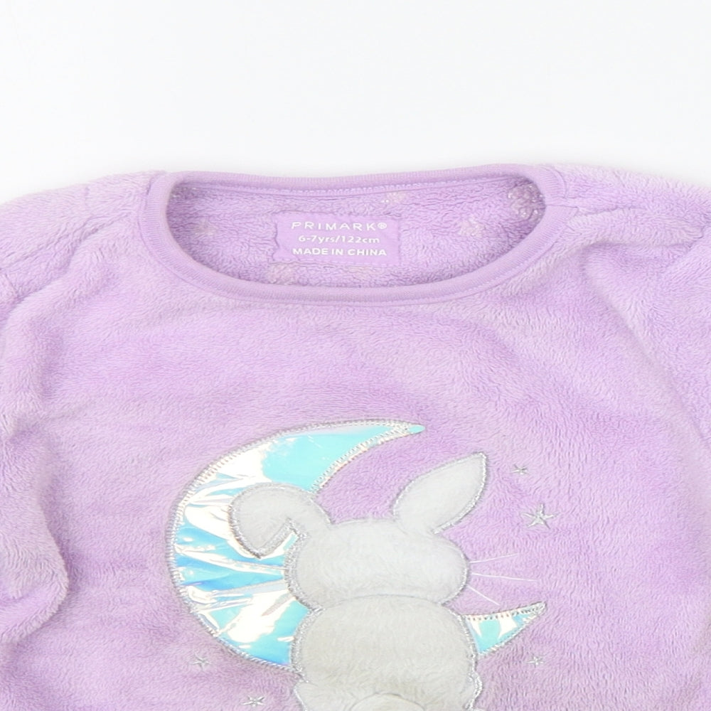 Primark Girls Purple Solid  Top Pyjama Top Size 6-7 Years