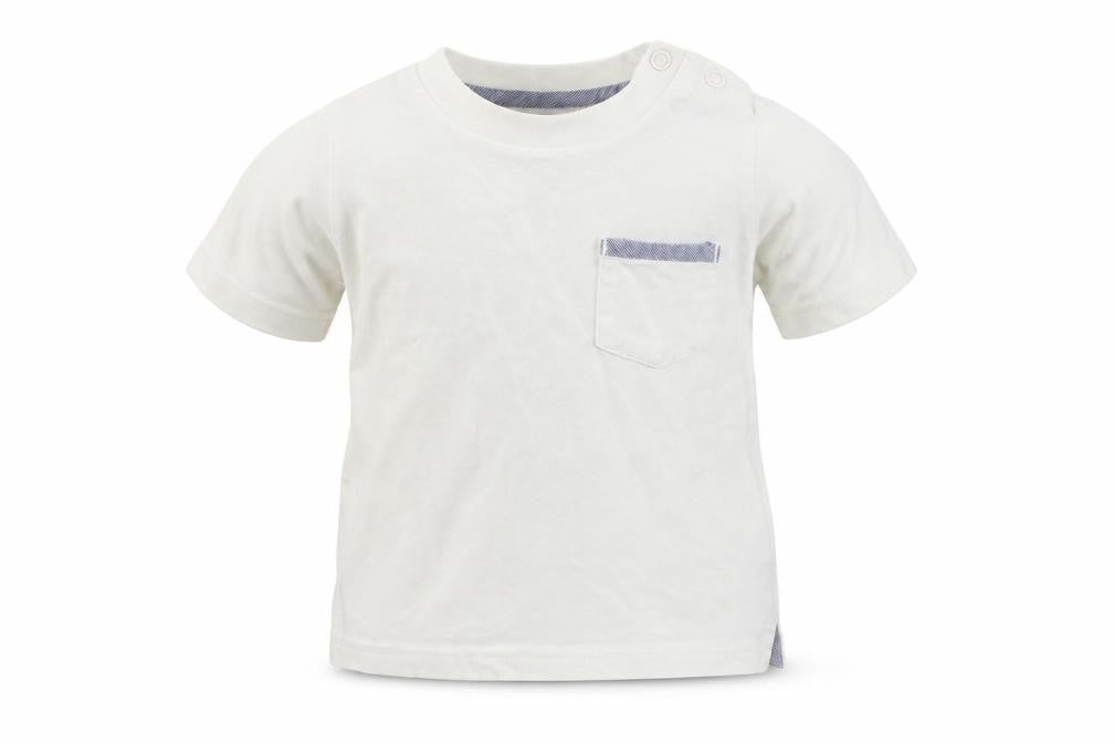 Front view of Matalan girls’ white basic t-shirt, size 6-9, months