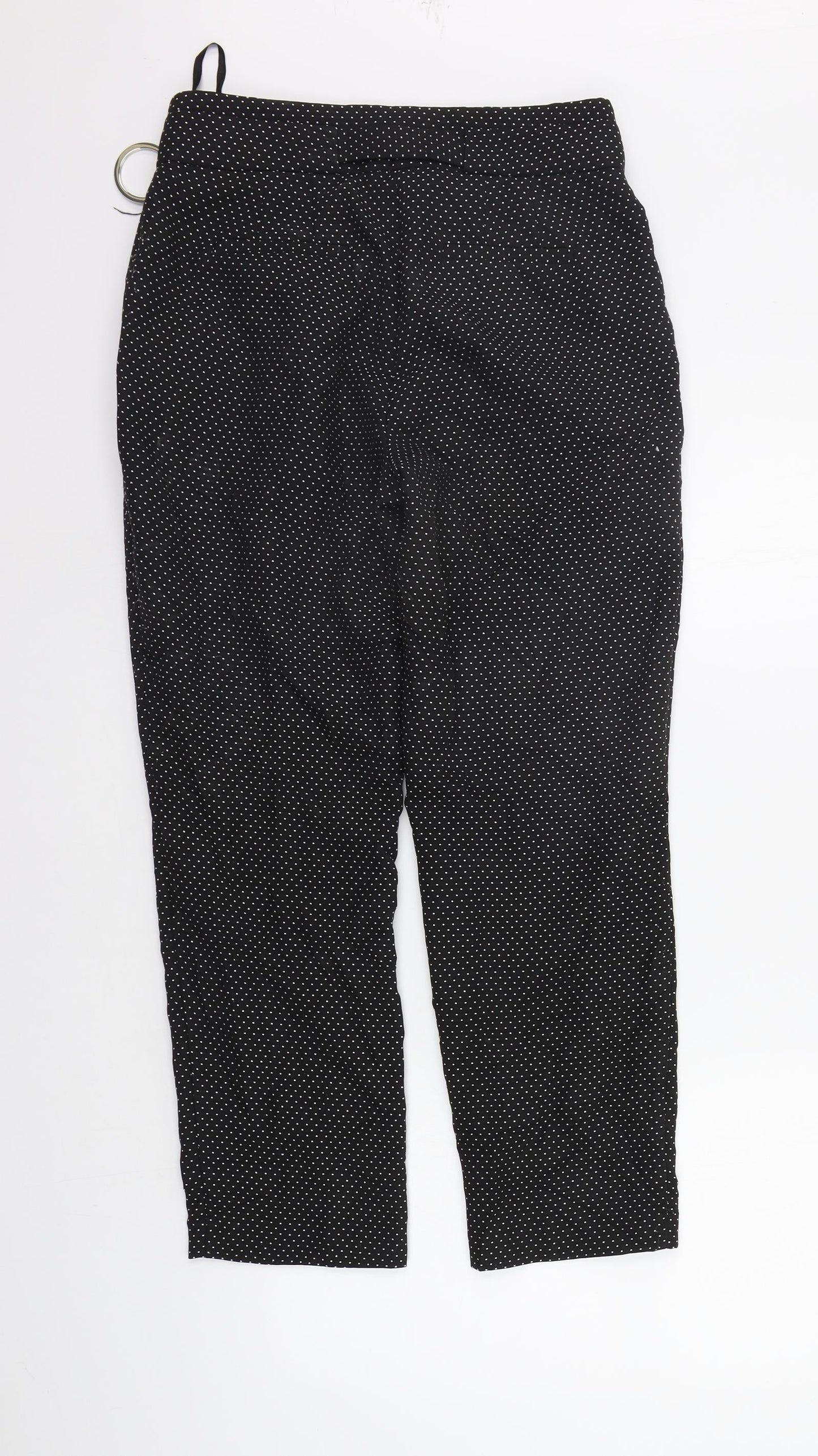 Dorothy Perkins Womens Black Polka Dot  Trousers  Size 8 L25 in