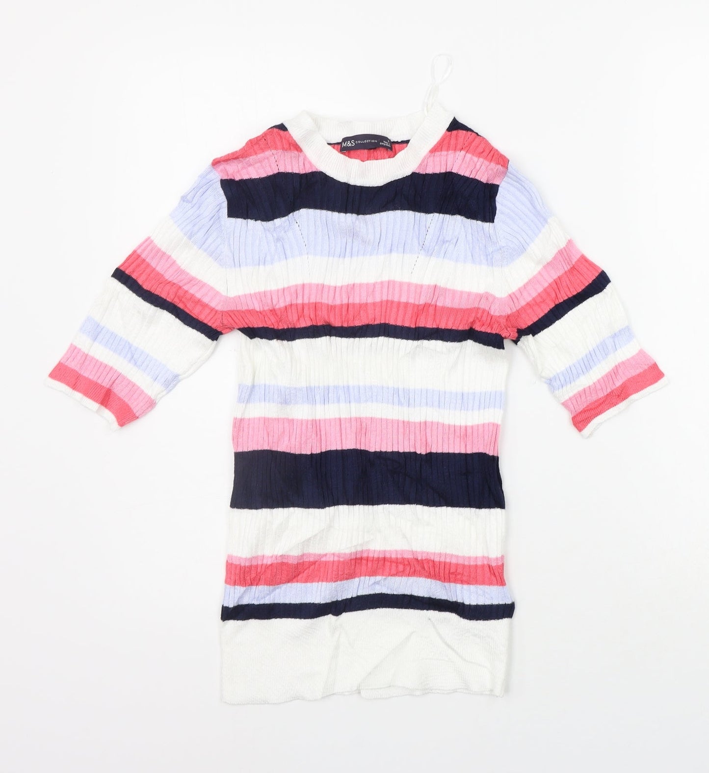 Marks and Spencer Womens Multicoloured Striped  Pullover Jumper Size 8