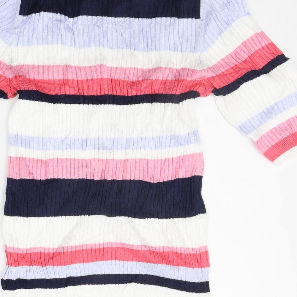Marks and Spencer Womens Multicoloured Striped  Pullover Jumper Size 8