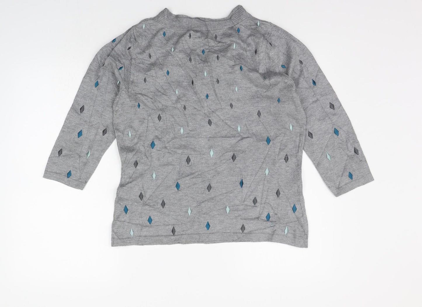 county casual Womens Grey Geometric  Pullover Jumper Size M