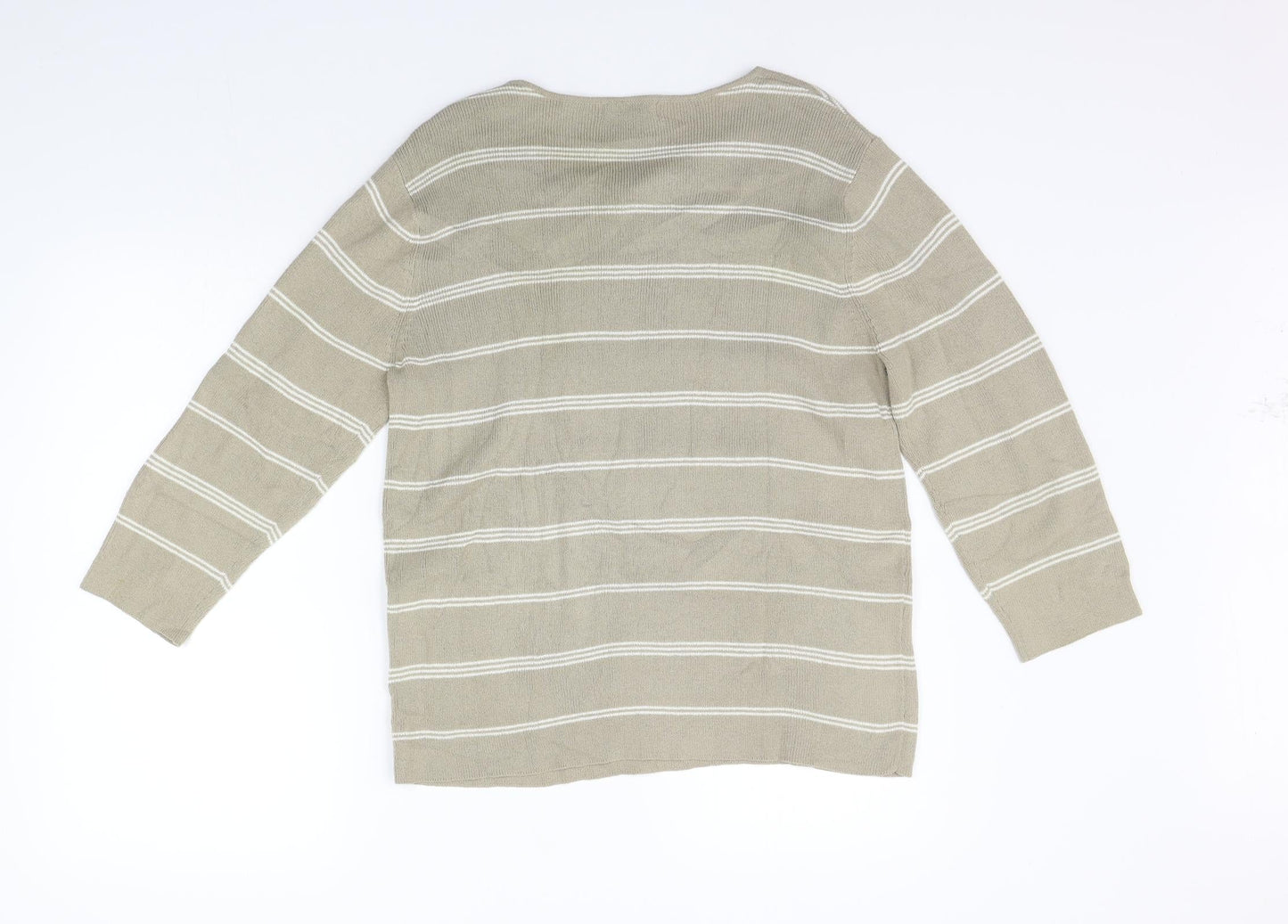 Berkertex Womens Beige Striped  Pullover Jumper Size 16