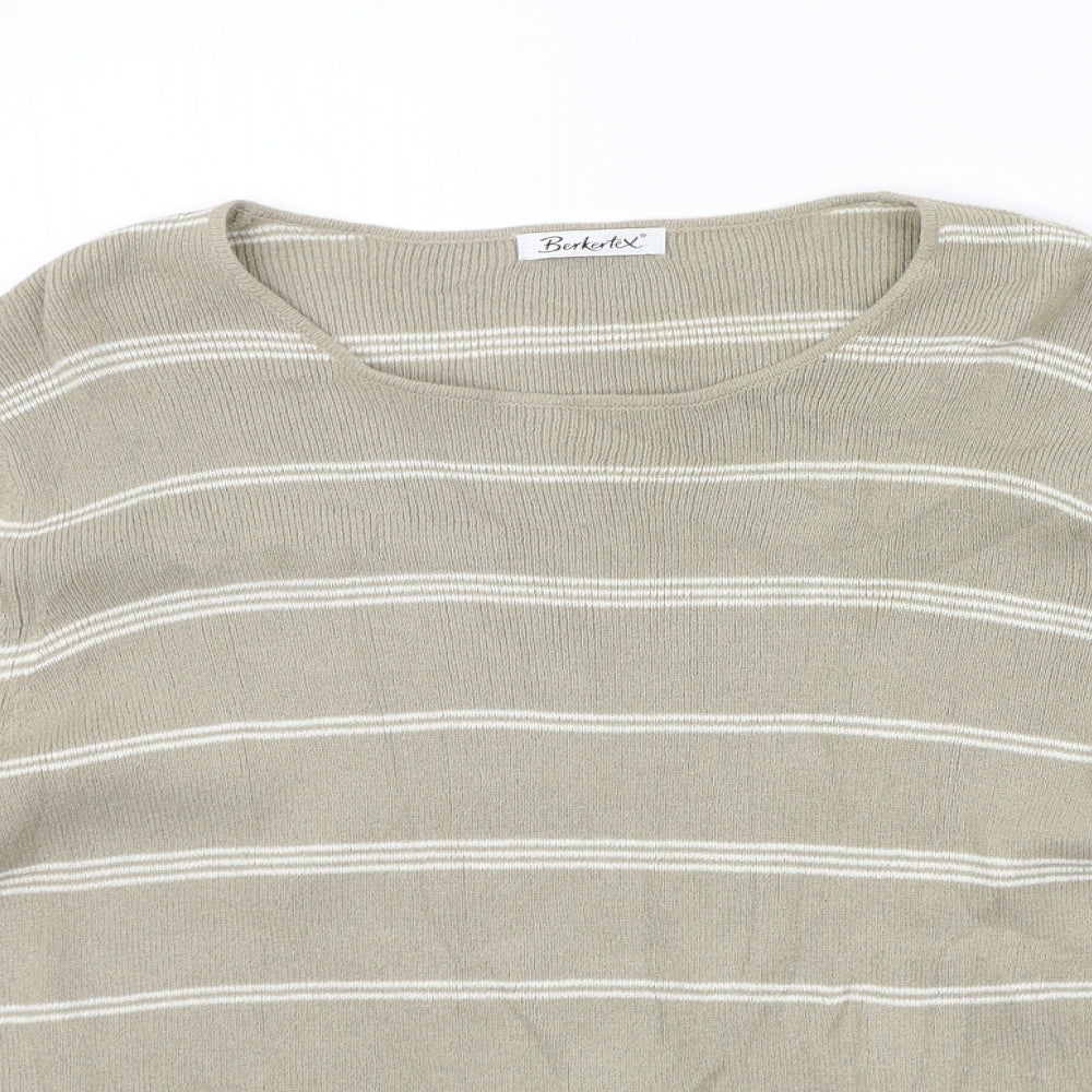 Berkertex Womens Beige Striped  Pullover Jumper Size 16
