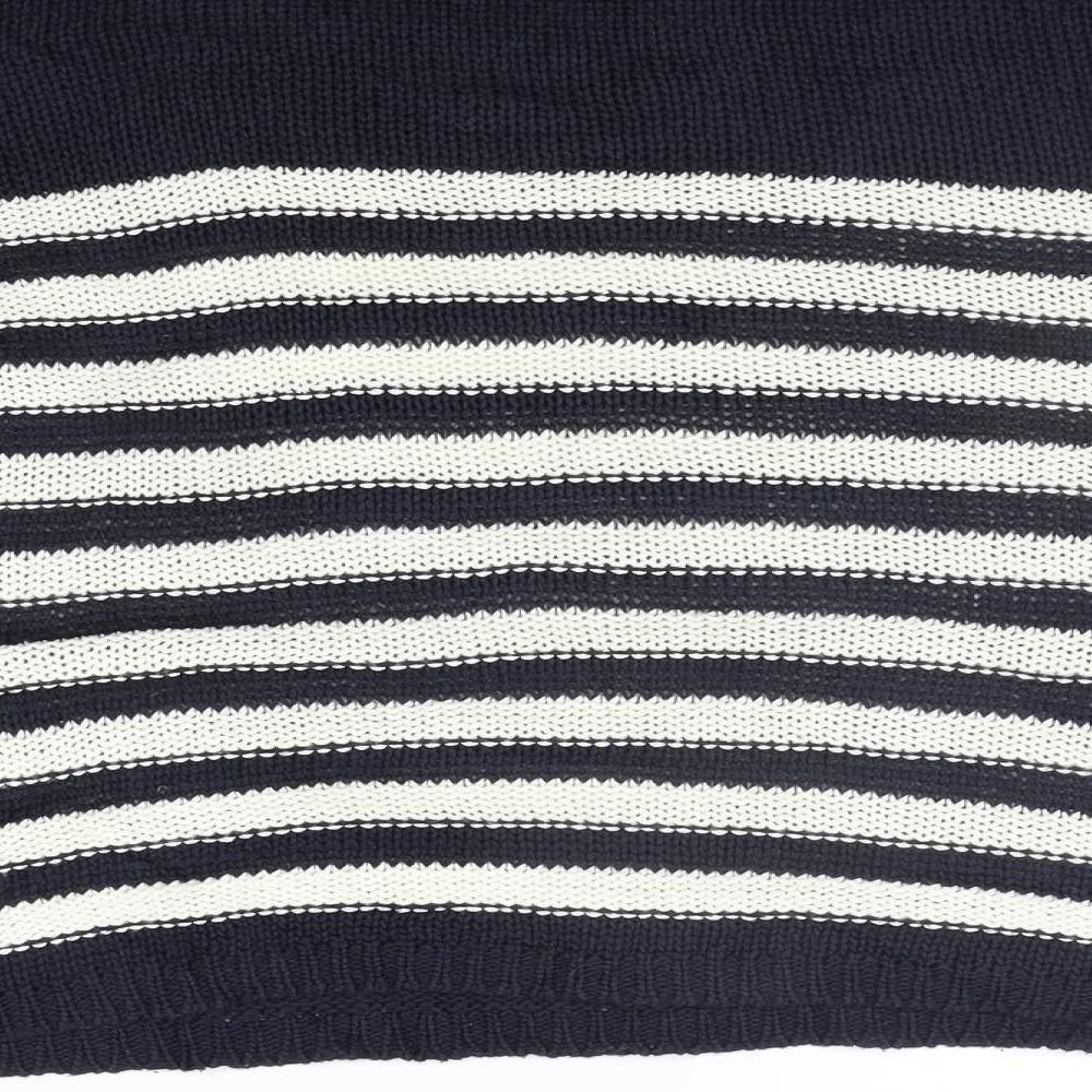 /text Womens Blue Striped  Pullover Jumper Size L
