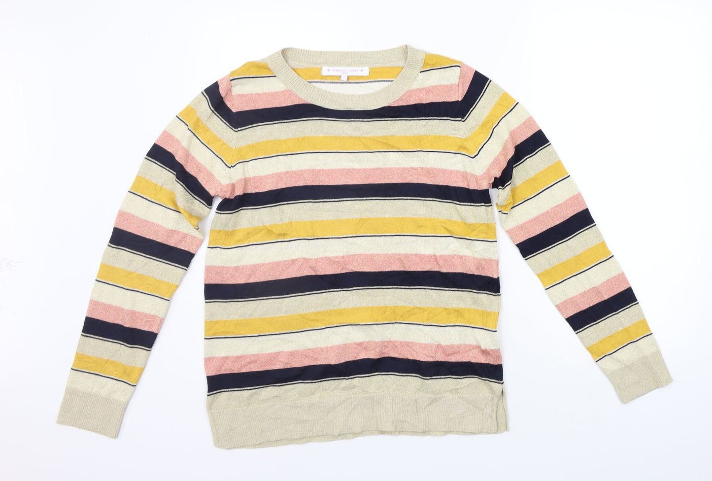 NEXT Womens Yellow Striped  Pullover Jumper Size 10