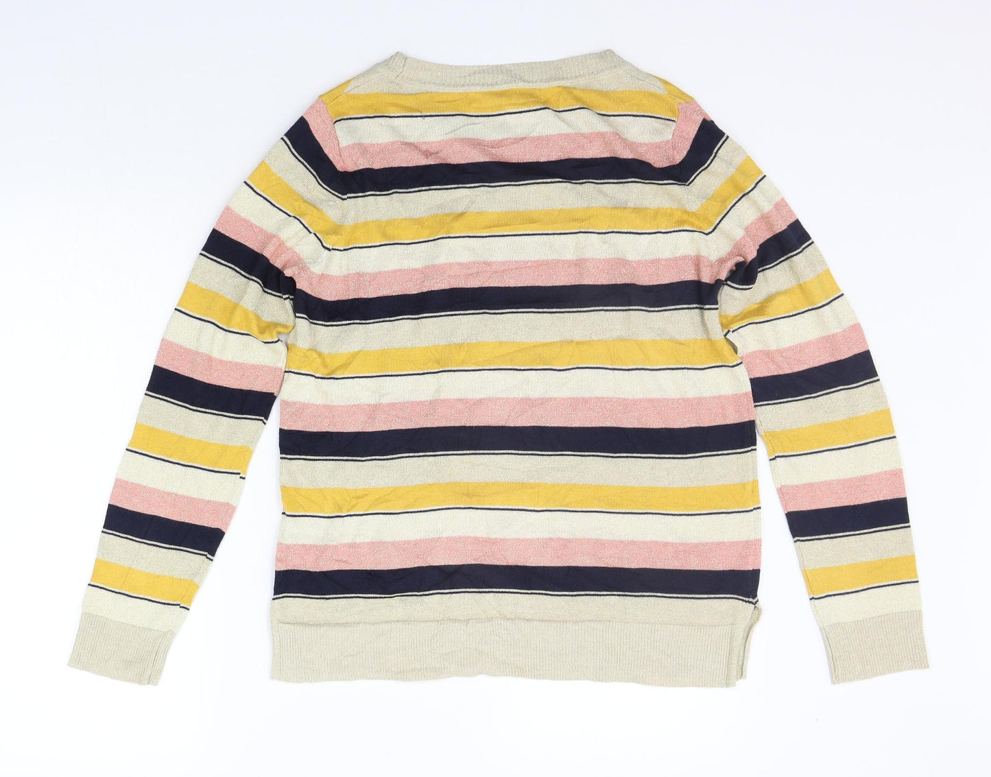 NEXT Womens Yellow Striped  Pullover Jumper Size 10